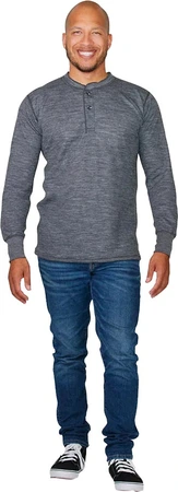 Stanfield Two Layer Merino Henley Charcoal 2X-Large