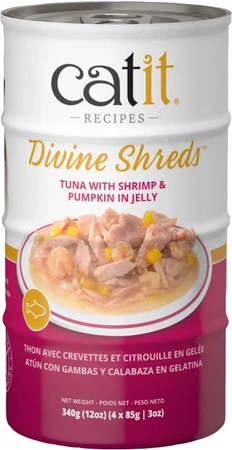 Catit Divine Shreds Tuna With Shrimp & Pumpkin Cat Food 4pk