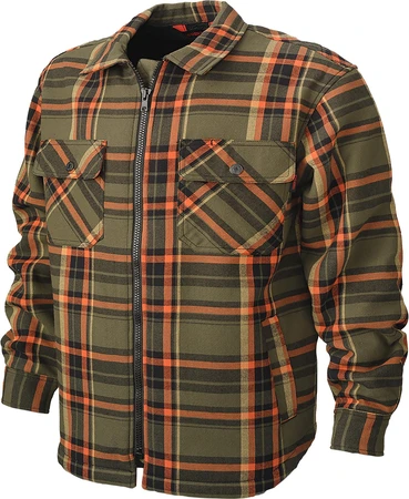 Tough Duck Sherpa Bonded Flannel Jac-Shirt Olive Small