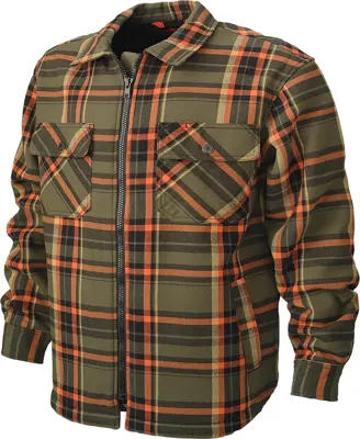 Tough Duck Sherpa Bonded Flannel Jac-Shirt Olive Large