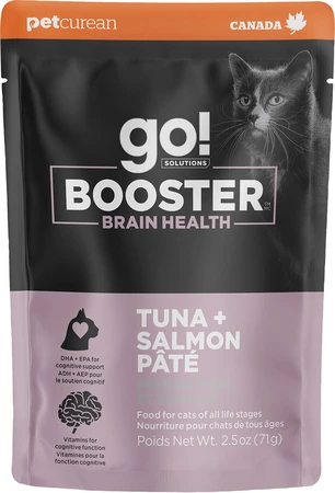 Go! Booster Brain Health Tuna+Salmon Pate Cat Food 2.5oz