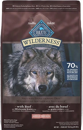 Blue Wilderness Beef With Wholesome Grains Recipe Dog Food 24lb