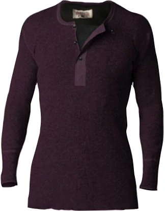 Stanfield Wool Henley With Liner Purple Leaf Large