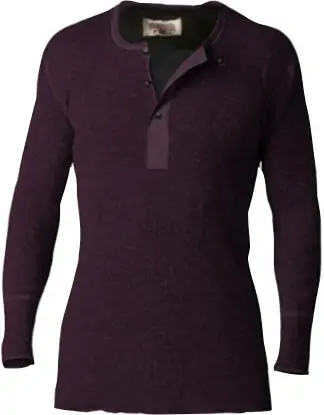 Stanfield Wool Henley With Liner Purple Leaf Medium