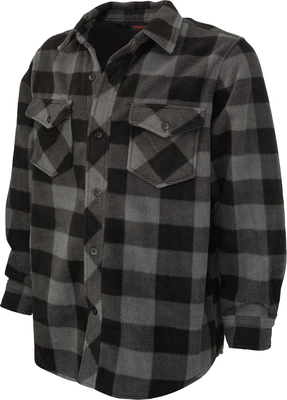 Tough Duck Buffalo Check Fleece Shirt Grey Large