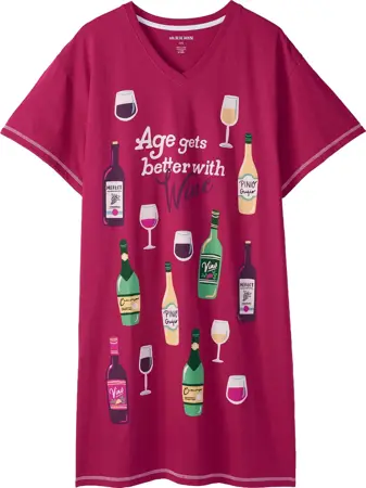 Hatley Age Gets Better With Wine Sleepshirt O/S