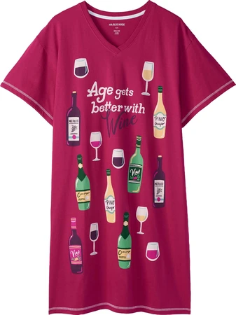 Hatley Age Gets Better With Wine Sleepshirt O/S