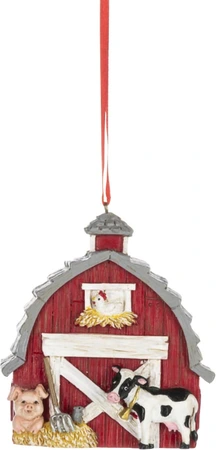 Ganz Red Barn Ornament