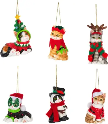 Ganz Fleas Navidad Cat Ornaments