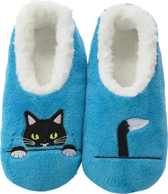 Snoozies Pairables Peek-A-Boo Cat Slipper Medium